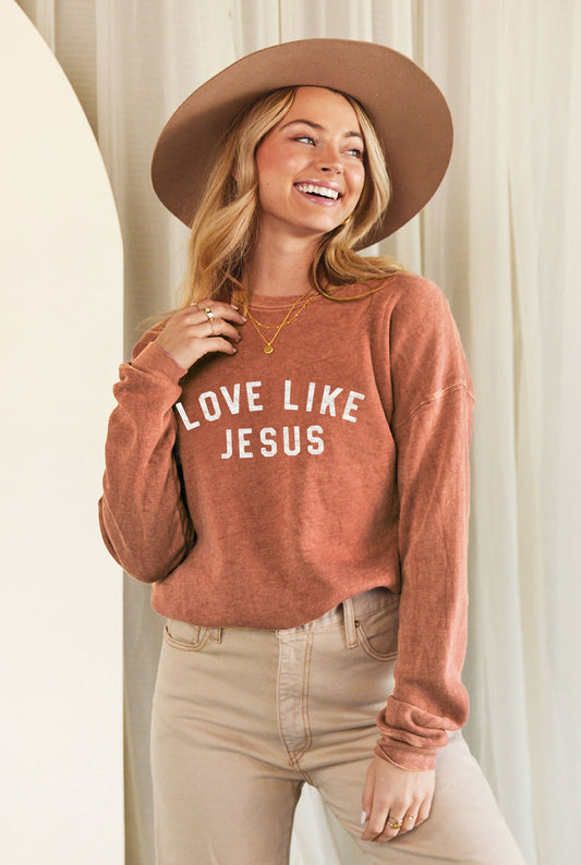 LOVE LIKE JESUS Mineral Graphic Sweatshirt