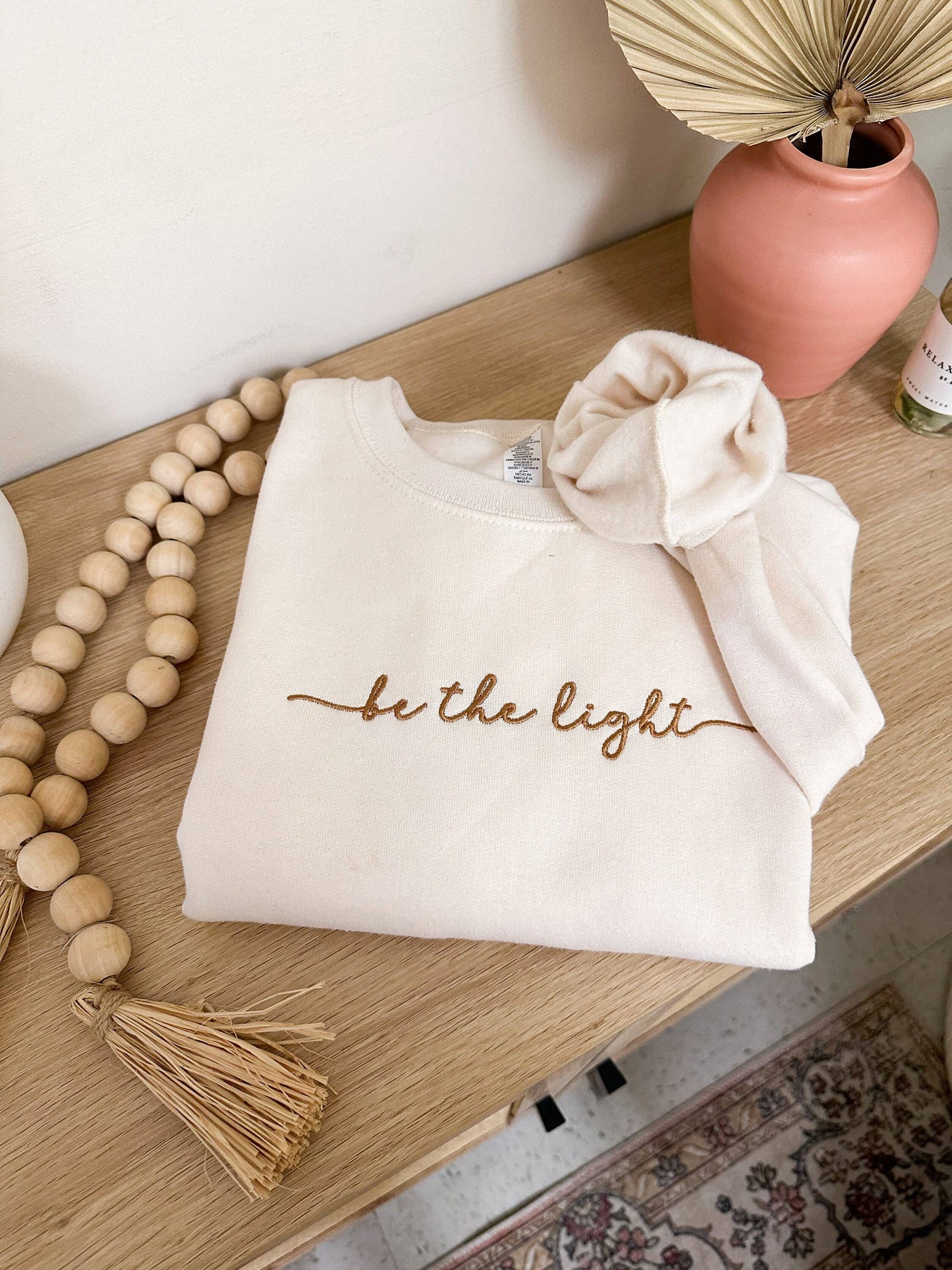 Embroidered Be The Light Sweatshirt