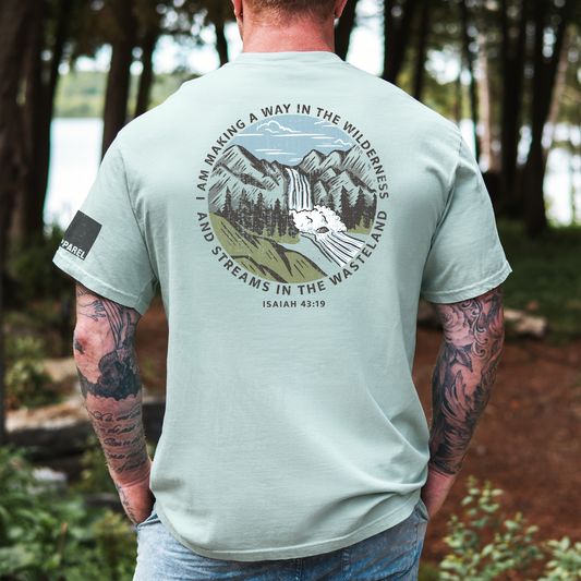 Streams In the Wasteland Christian Graphic Tee - Bay