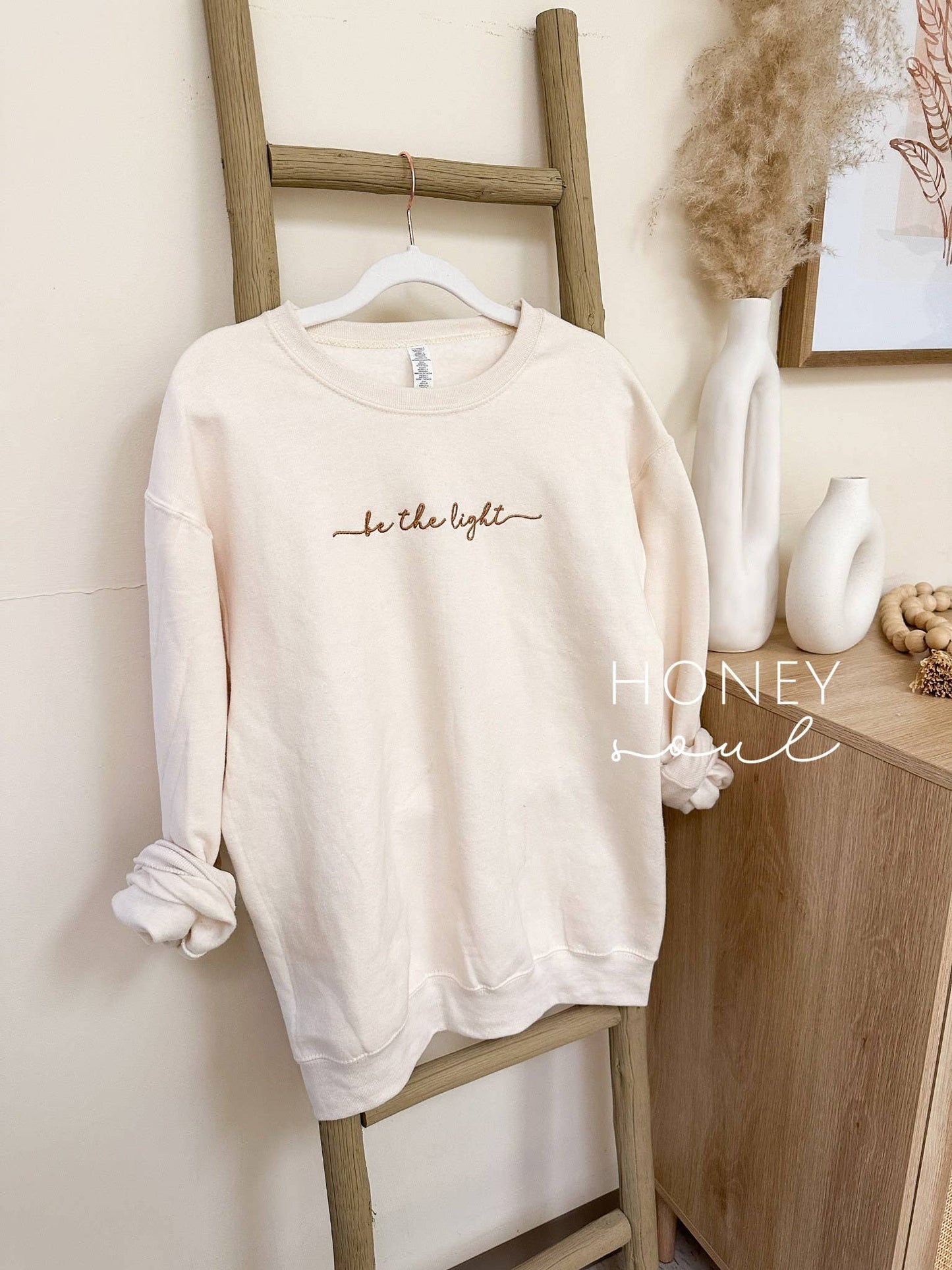 Embroidered Be The Light Sweatshirt