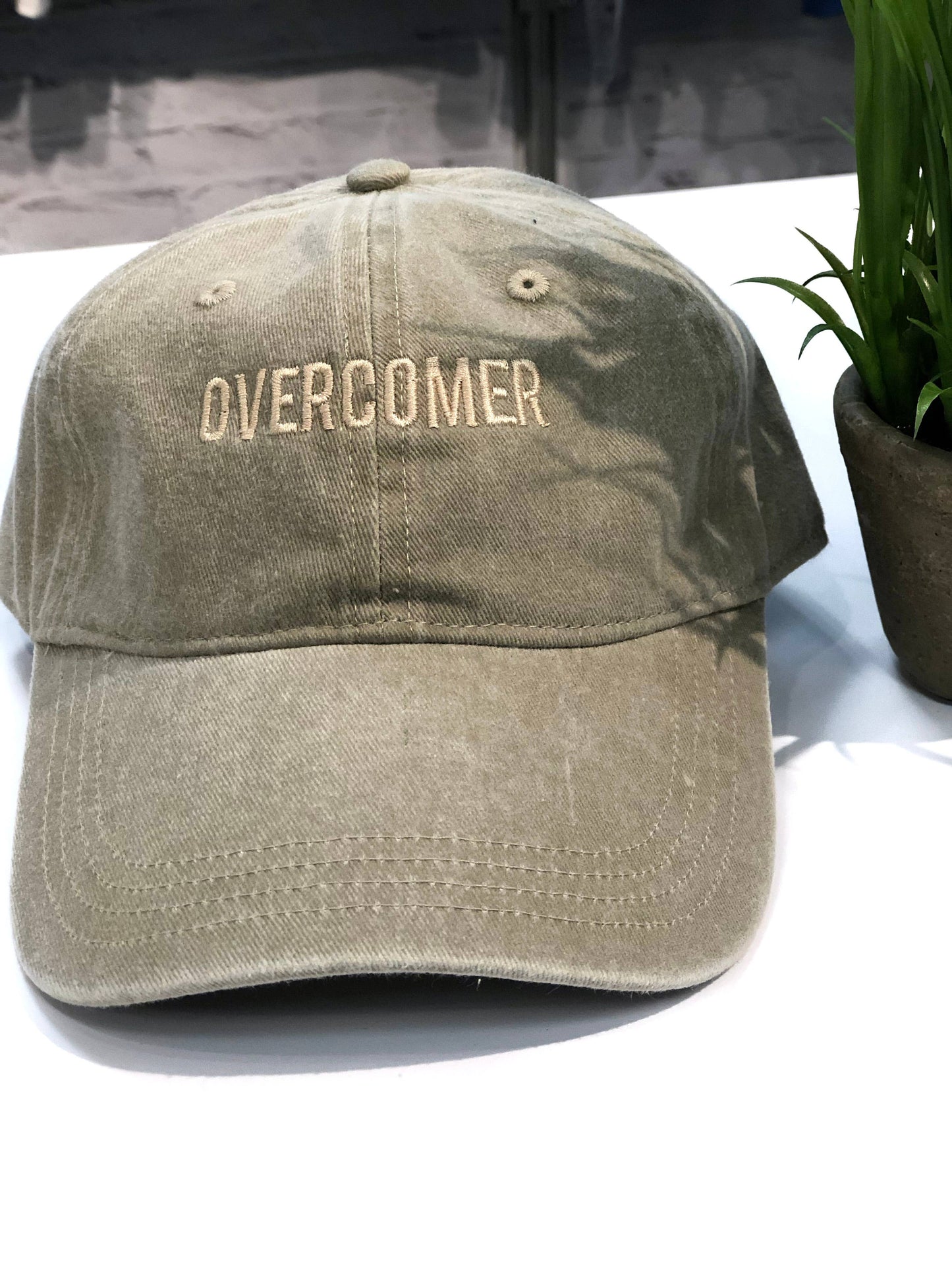 Overcomer Baseball Hat - Khaki