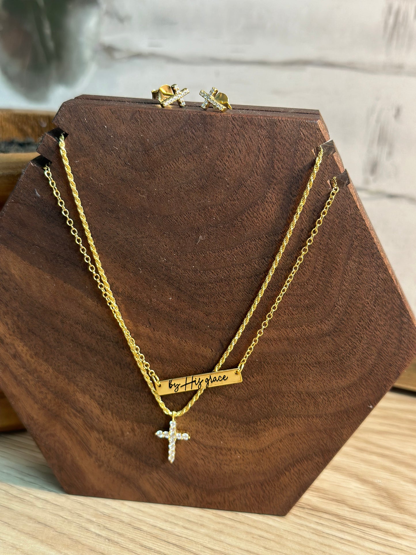 Cross Pendant with Rope Chain