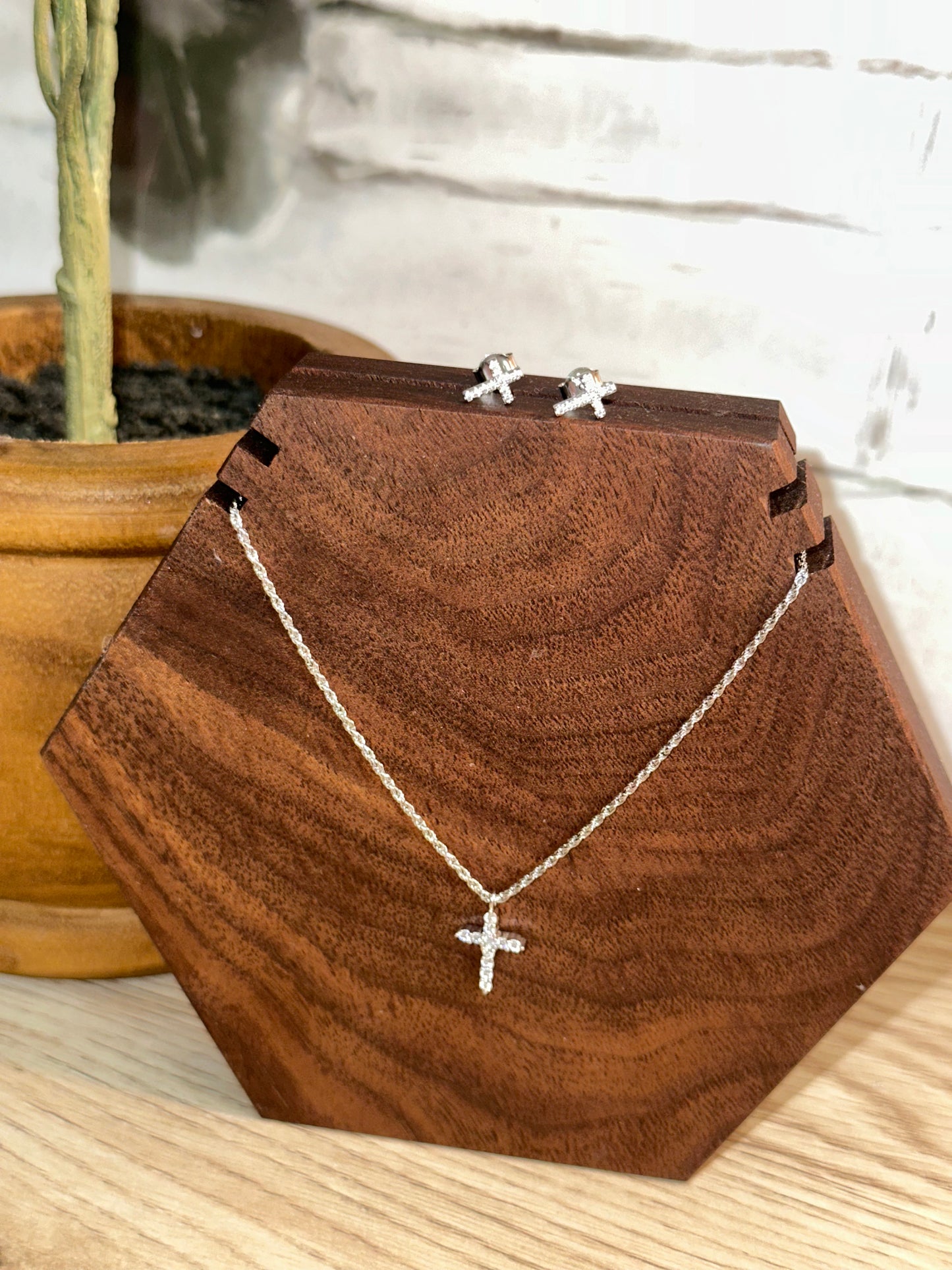 Cross Pendant with Rope Chain