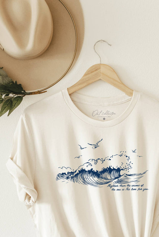 MIGHTIER THAN THE WAVES Graphic T-shirt