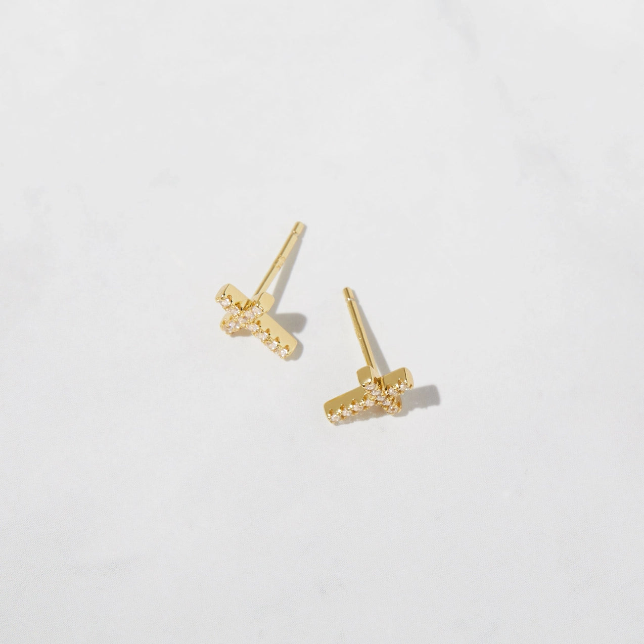 Tiny Cross Stud Earrings