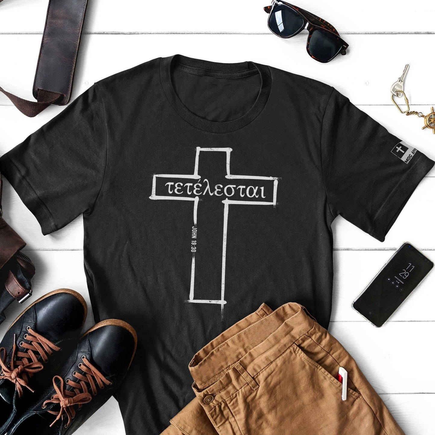 Tetelestai Cross Christian Graphic Tee